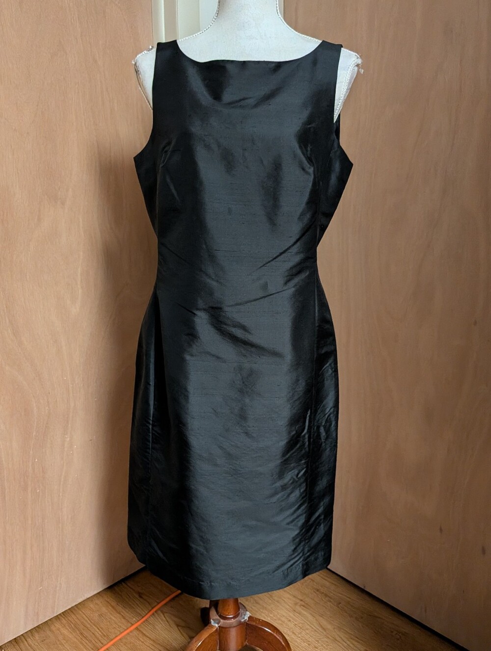Hennes Collection 100% Silk Black Sheath Cocktail Dress Size 12